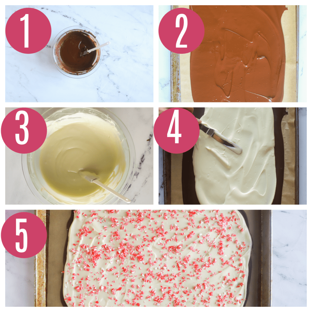 step by step photos of making peppermint bark