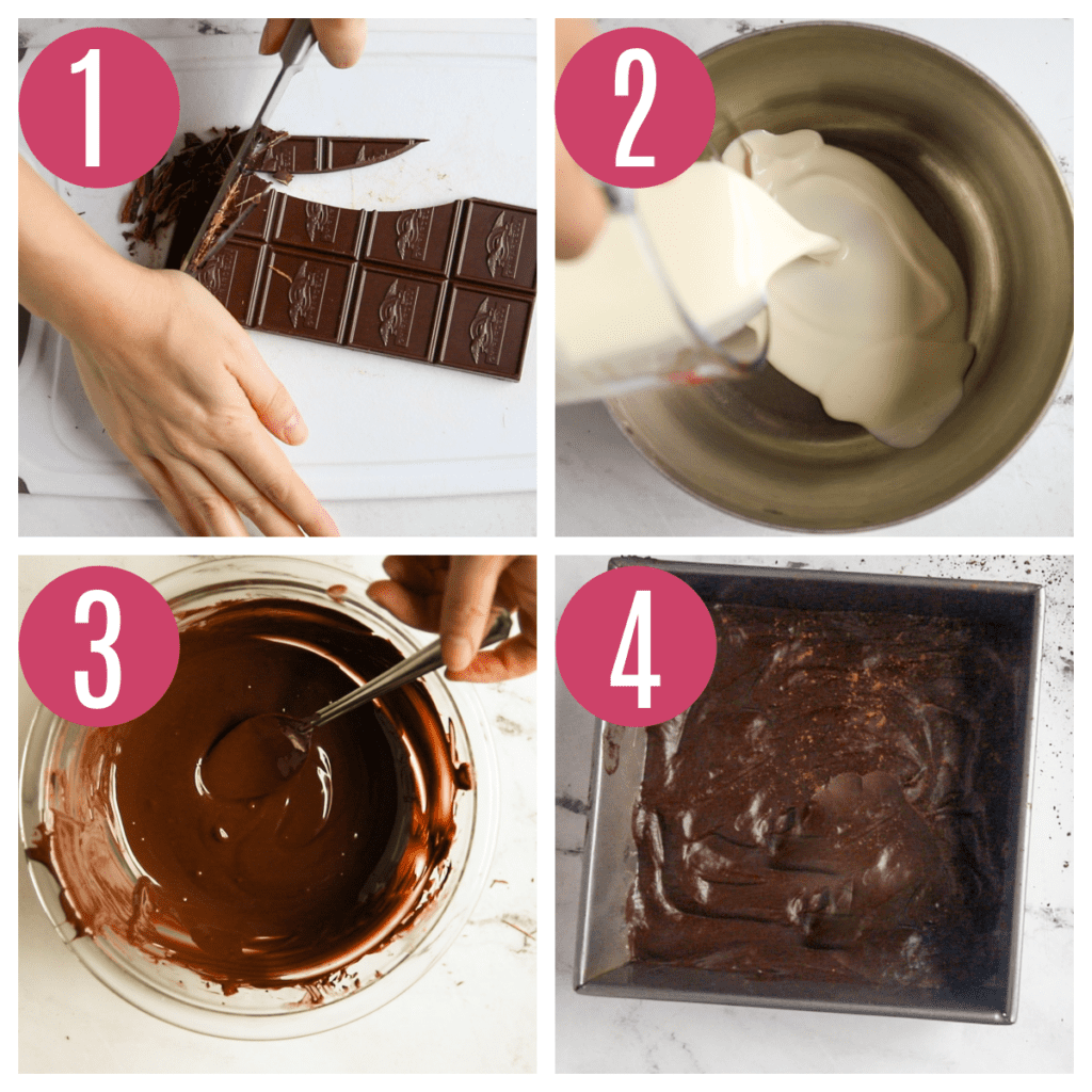 step by step photos of making chocolate truffle mixture