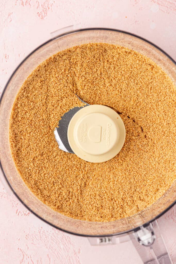 graham cracker crumbs in a food processor