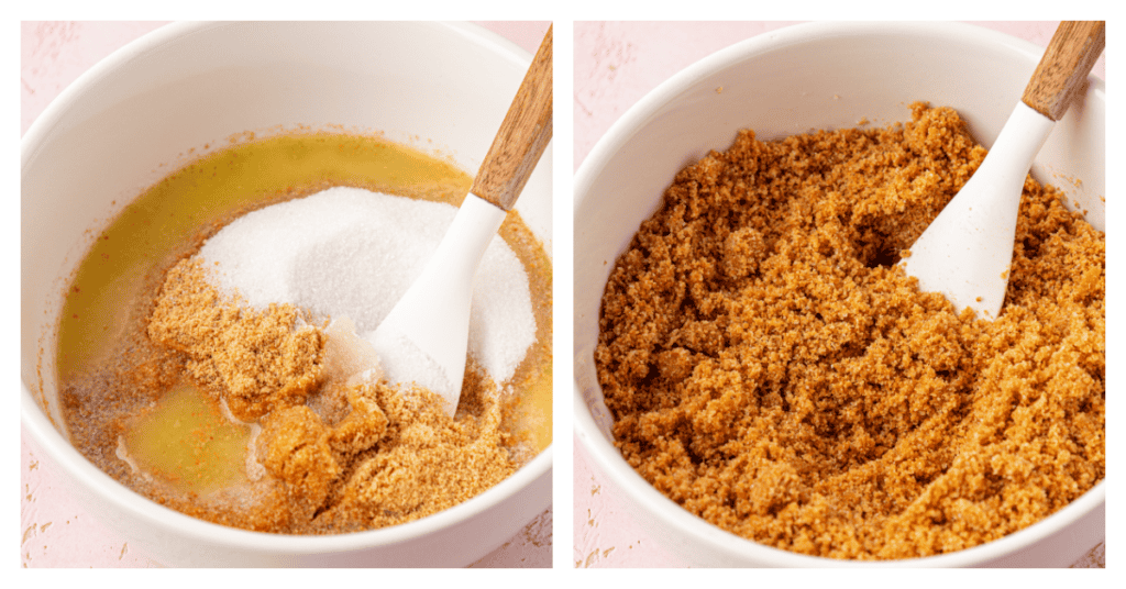 graham cracker crust mixture in a bowl