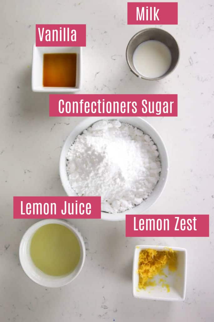 ingredients for lemon cookie icing