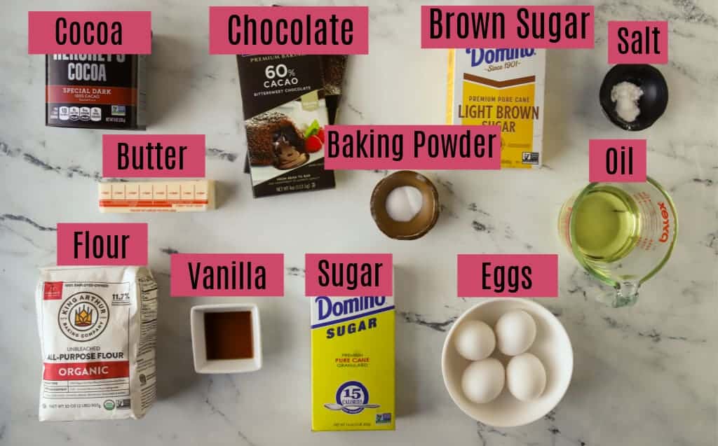 ingredients for brownie recipe
