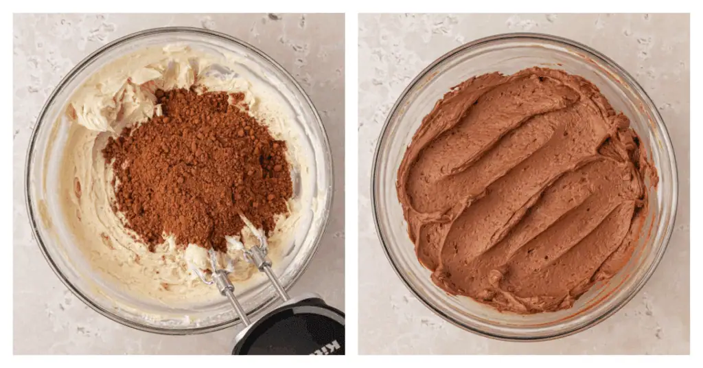 cocoa powder added to buttercream frosting