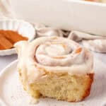 cinnamon roll on a plate