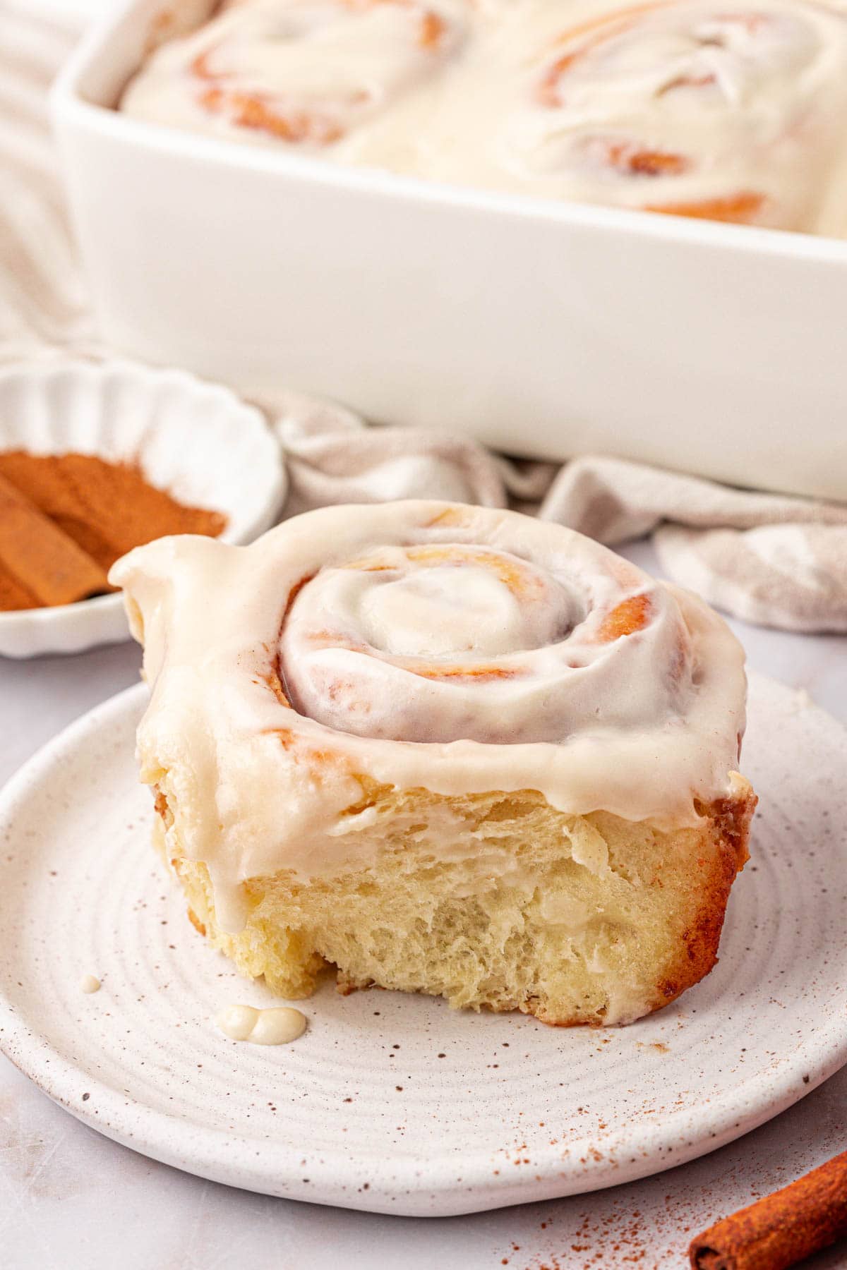 cinnamon roll on a plate