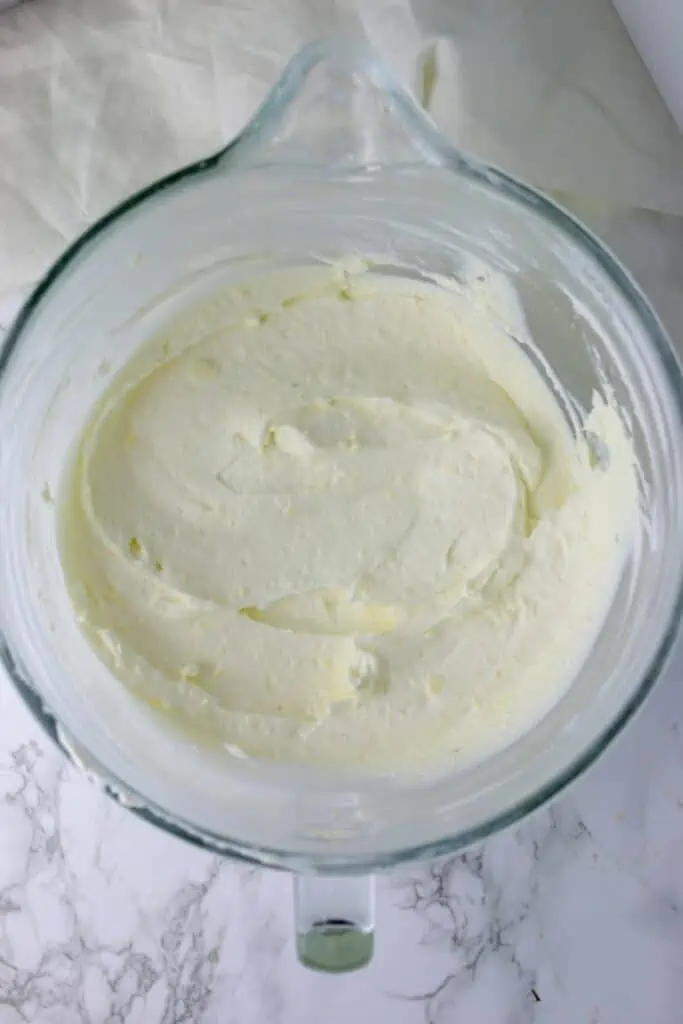 butter and cream cheese beat together in bowl