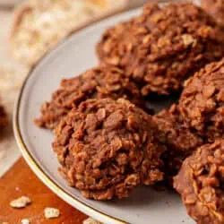 plate of no bake cookies