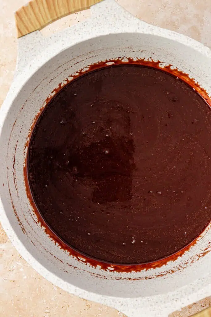 no bake cookie mixture boiled in pan