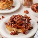sticky bun on a plate
