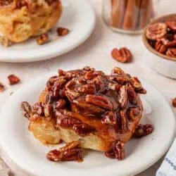 sticky bun on a plate