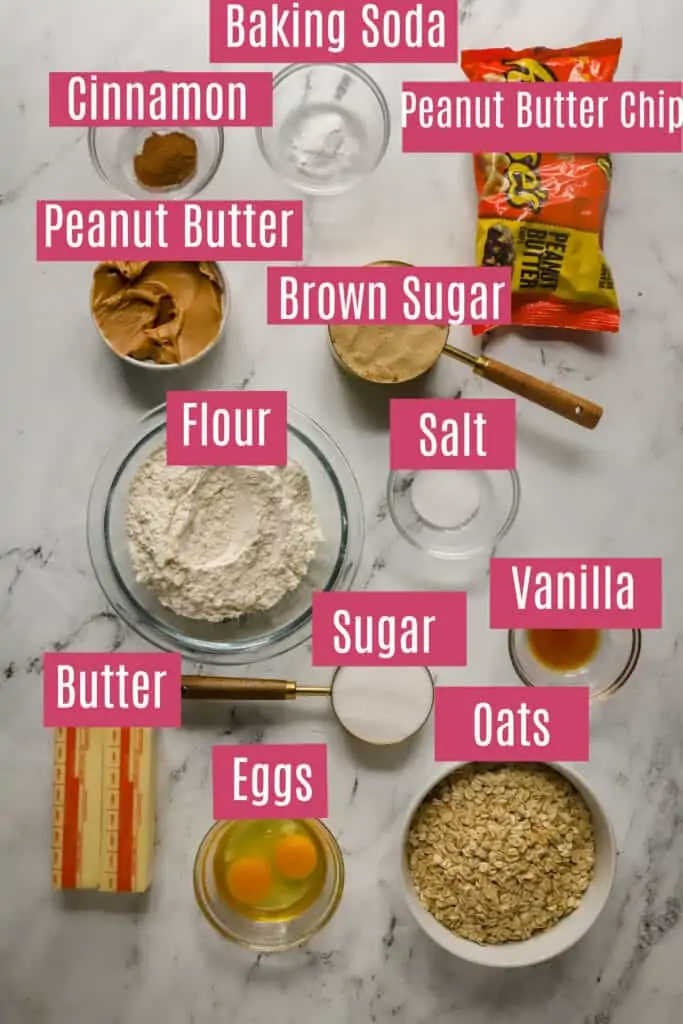 peanut butter oatmeal cookie ingredients labeled