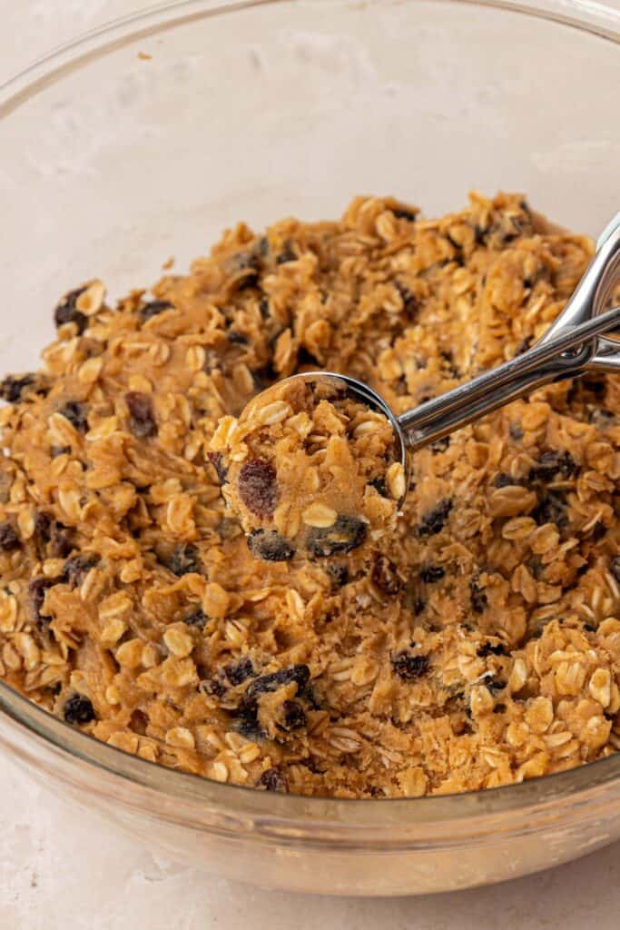 cookie scoop scooping the cookie dough