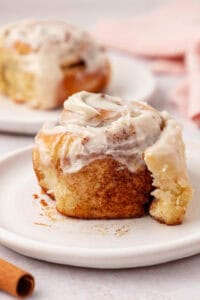 cinnamon roll on a plate
