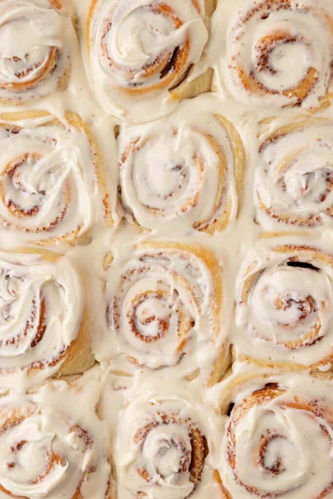close up of the rolls in the pan
