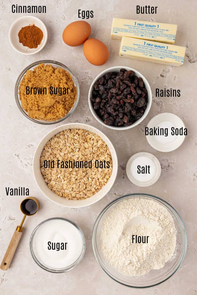 oatmeal raisin cookies ingredients