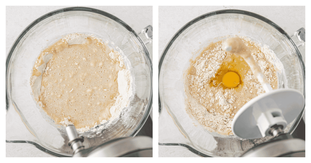 egg added to the dough