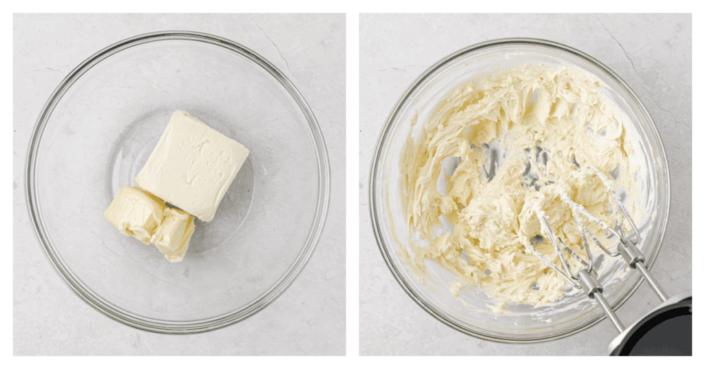 cream cheese and butter creamed together