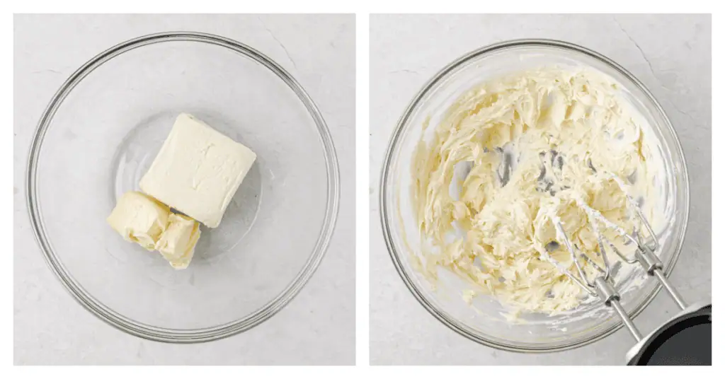 cream cheese and butter creamed together