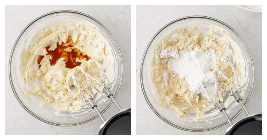 powdered sugar and vanilla added to icing