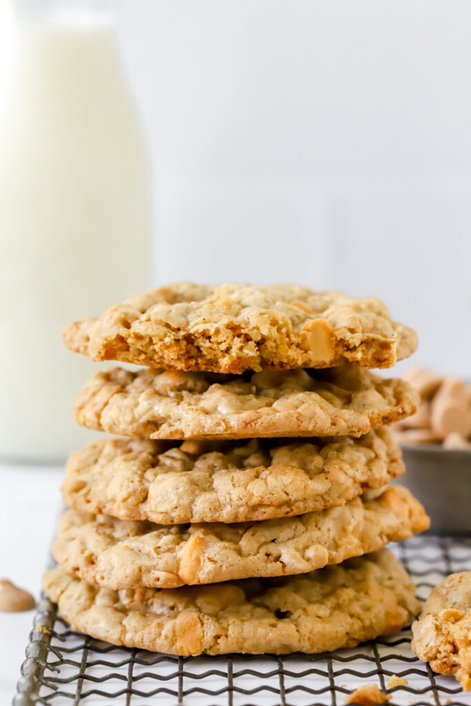 stack of butterscotch oatmeal cookies