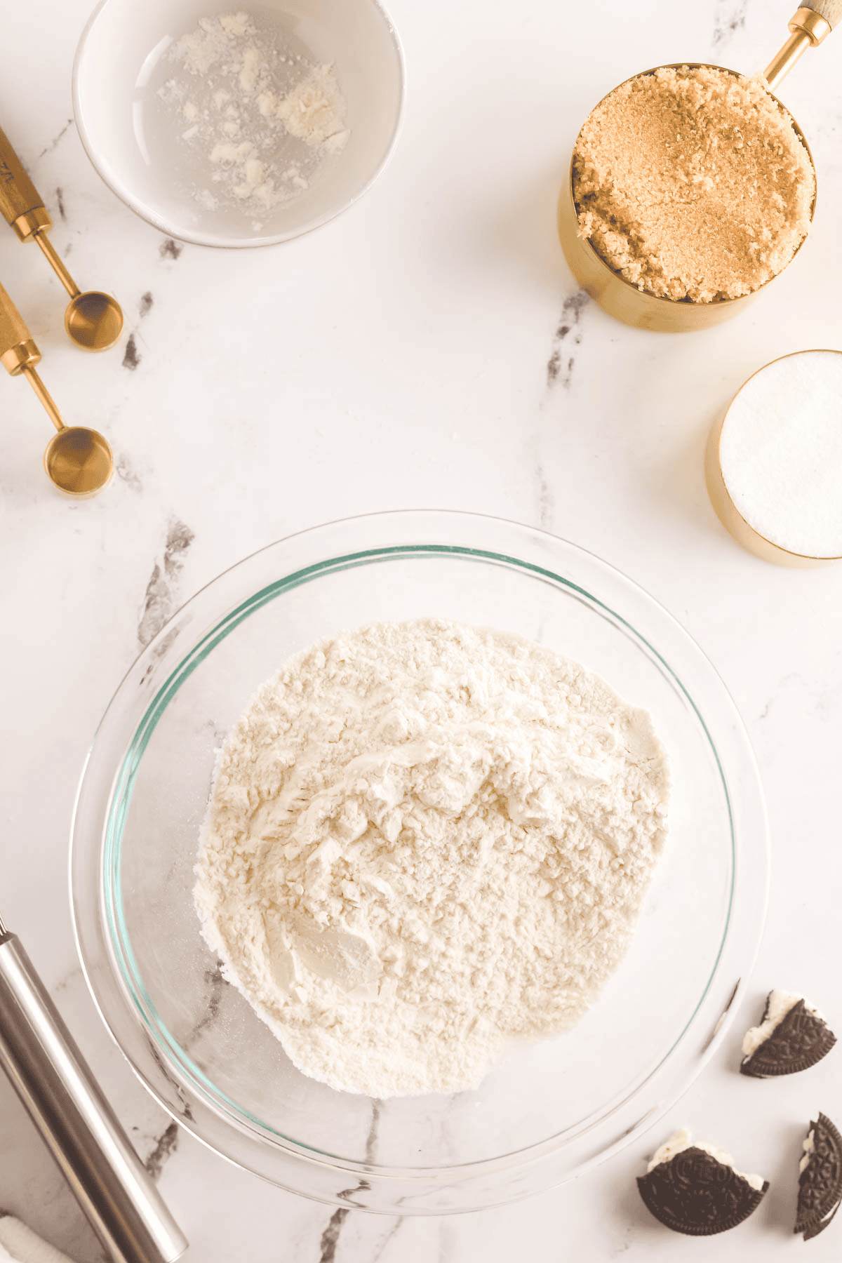 dry ingredients mixed together in a bowl 
