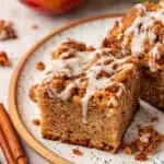slice of apple crumb cake on a plate