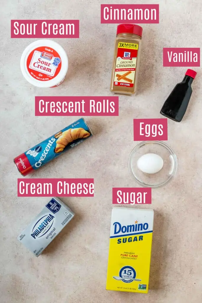 ingredients for churro cheesecake bars