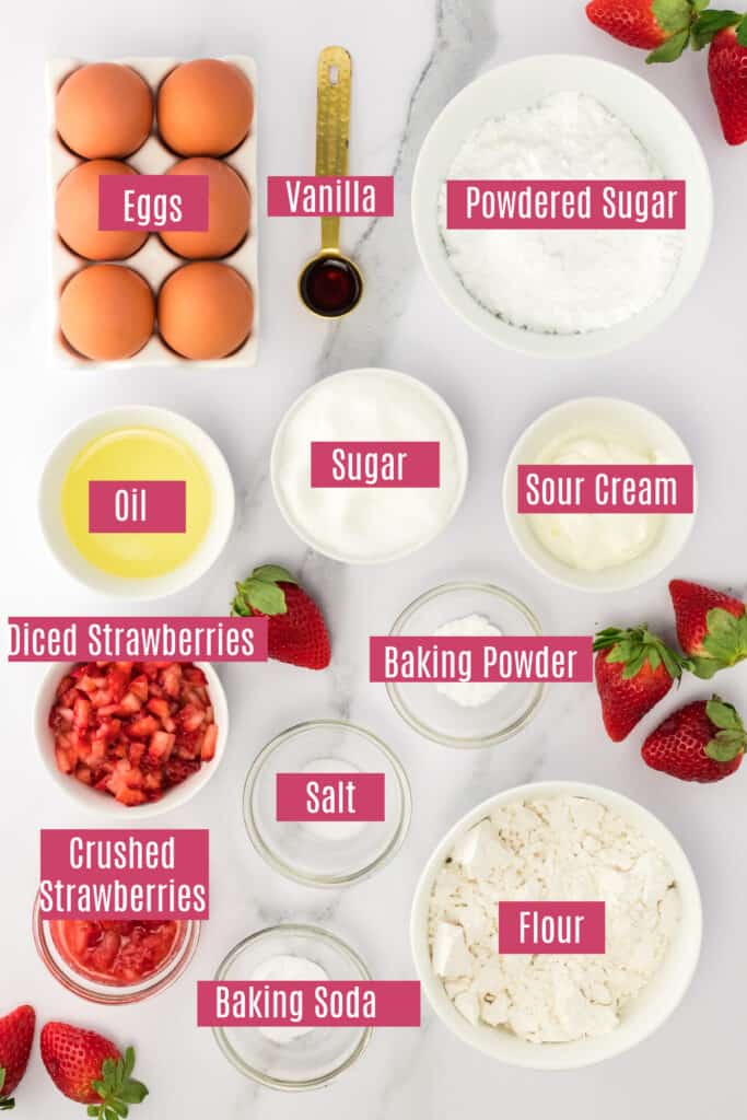 strawberry donut ingredients