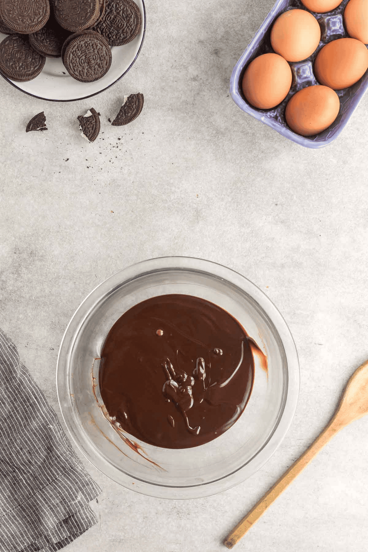 chocolate ganache in bowl