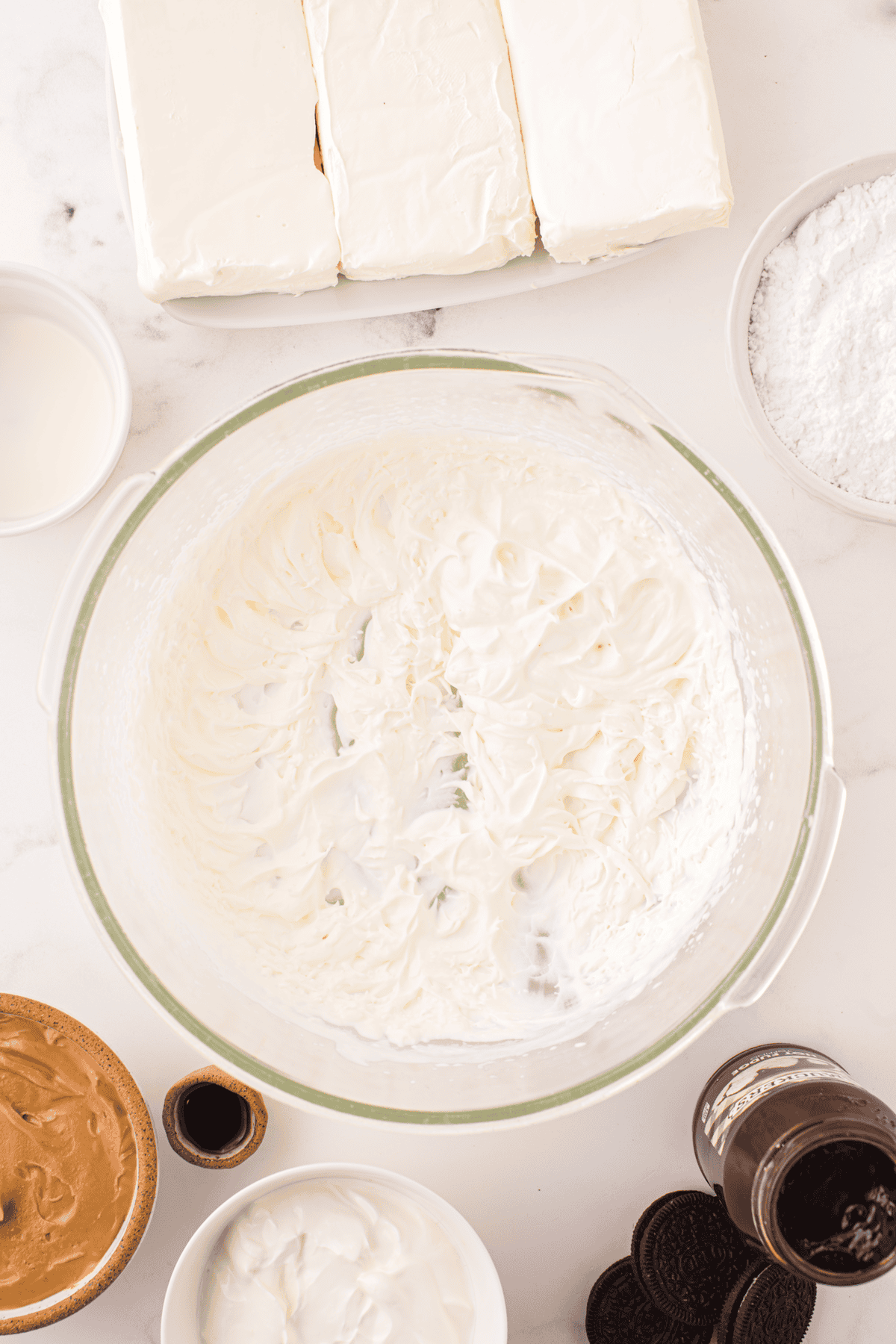whipped cream in a bowl