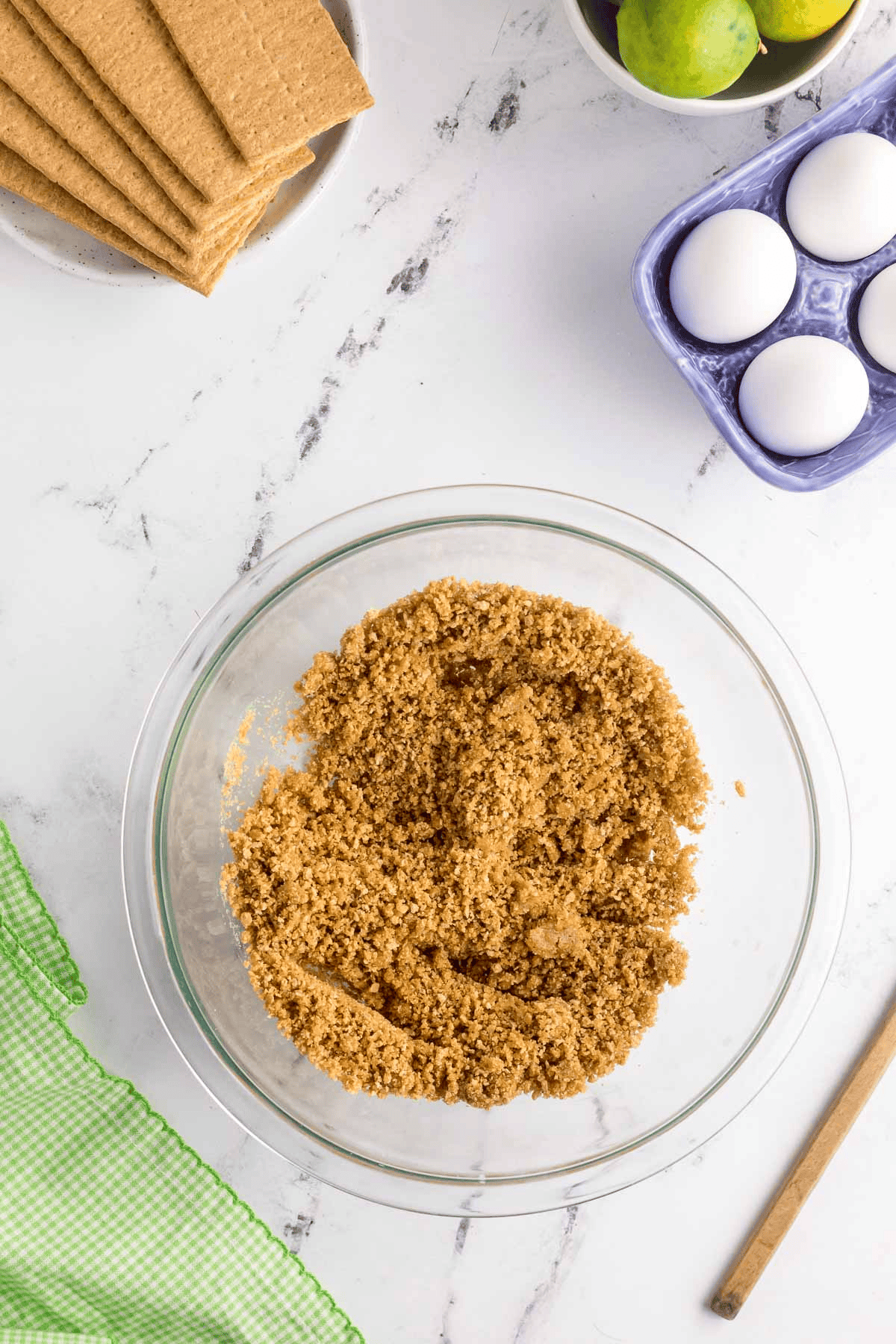 graham cracker crumb mixture in a bowl