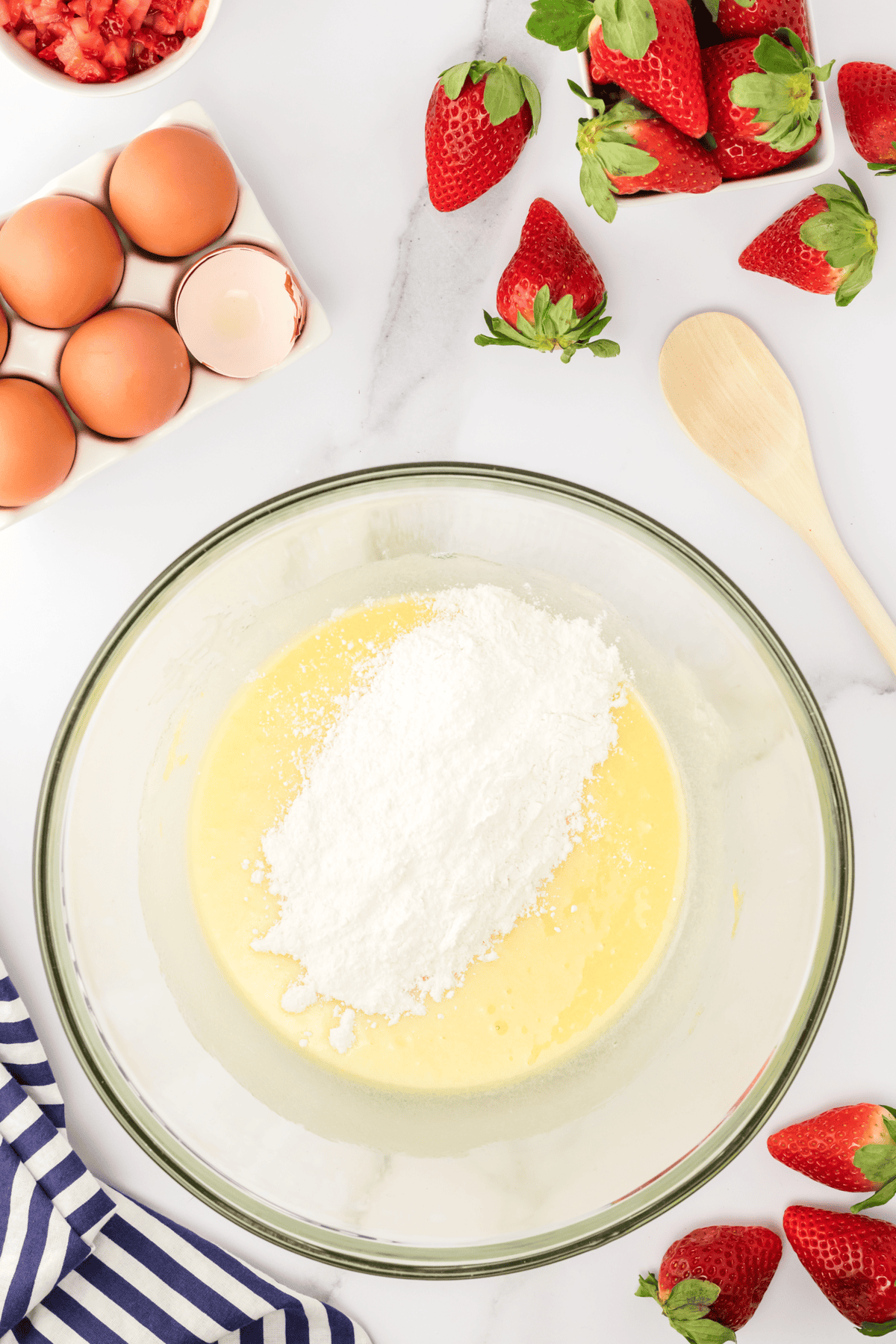 dry ingredients added to wet mixture