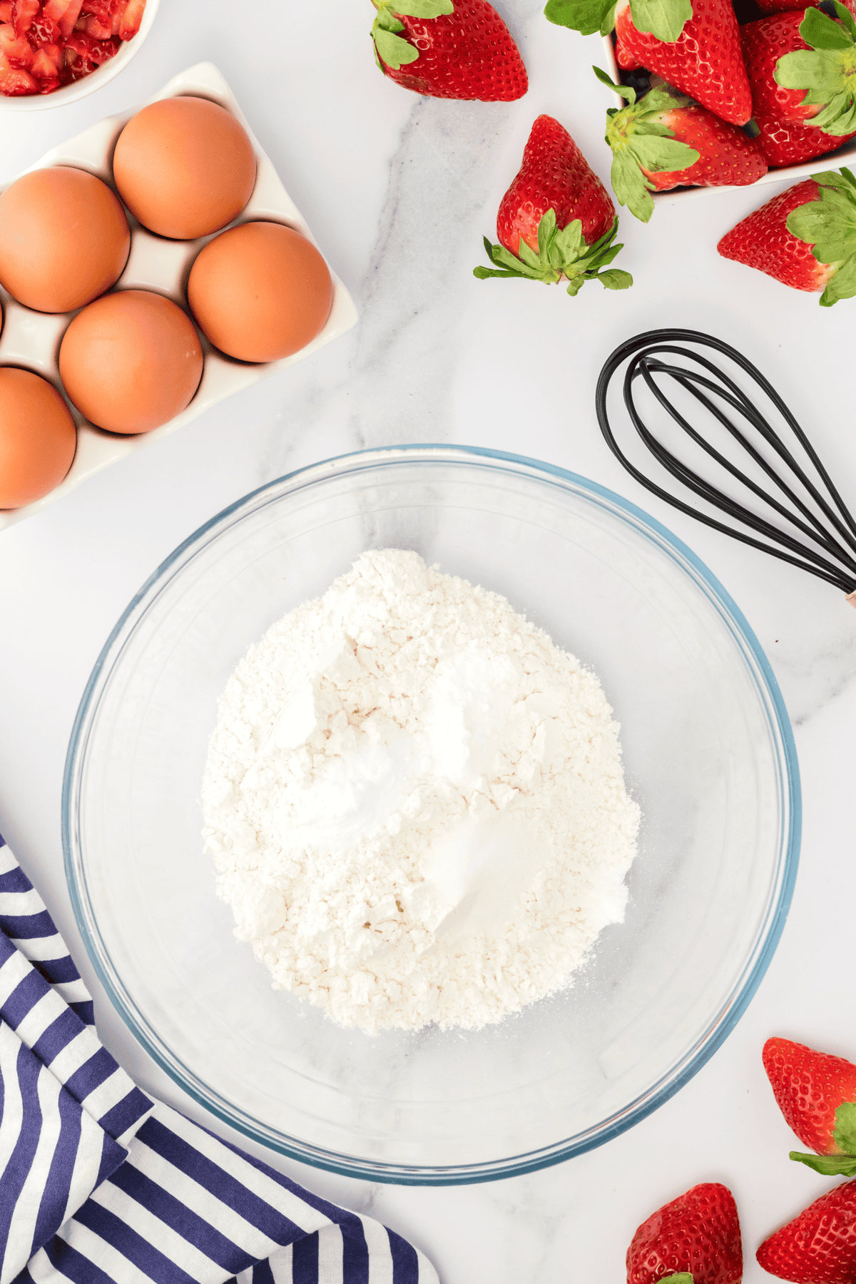 all purpose flour baking powder baking soda and salt in a bowl