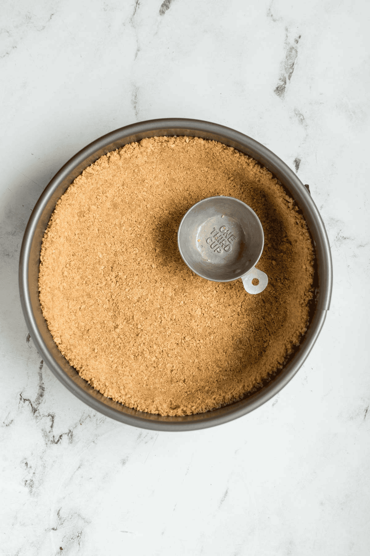 graham cracker crust in springform pan