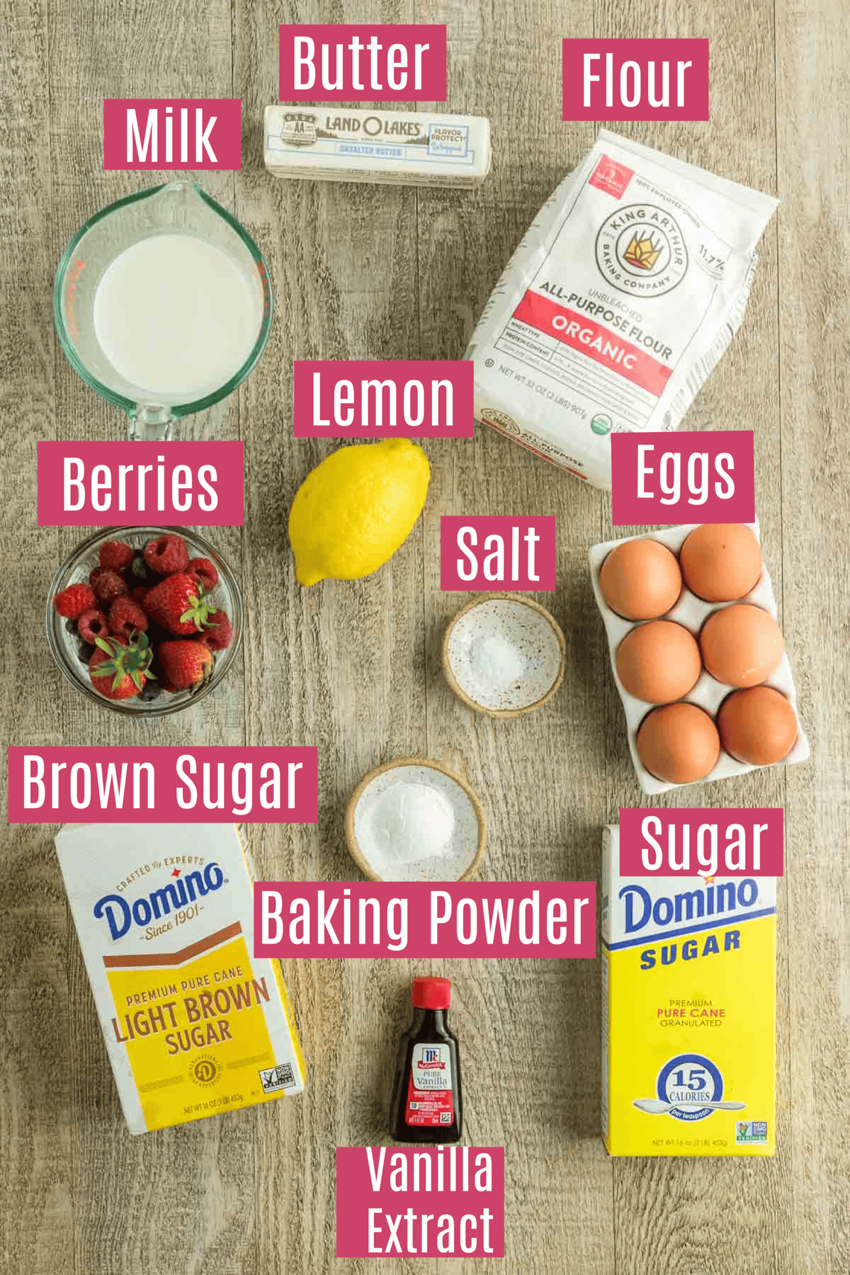 ingredients for triple berry bread