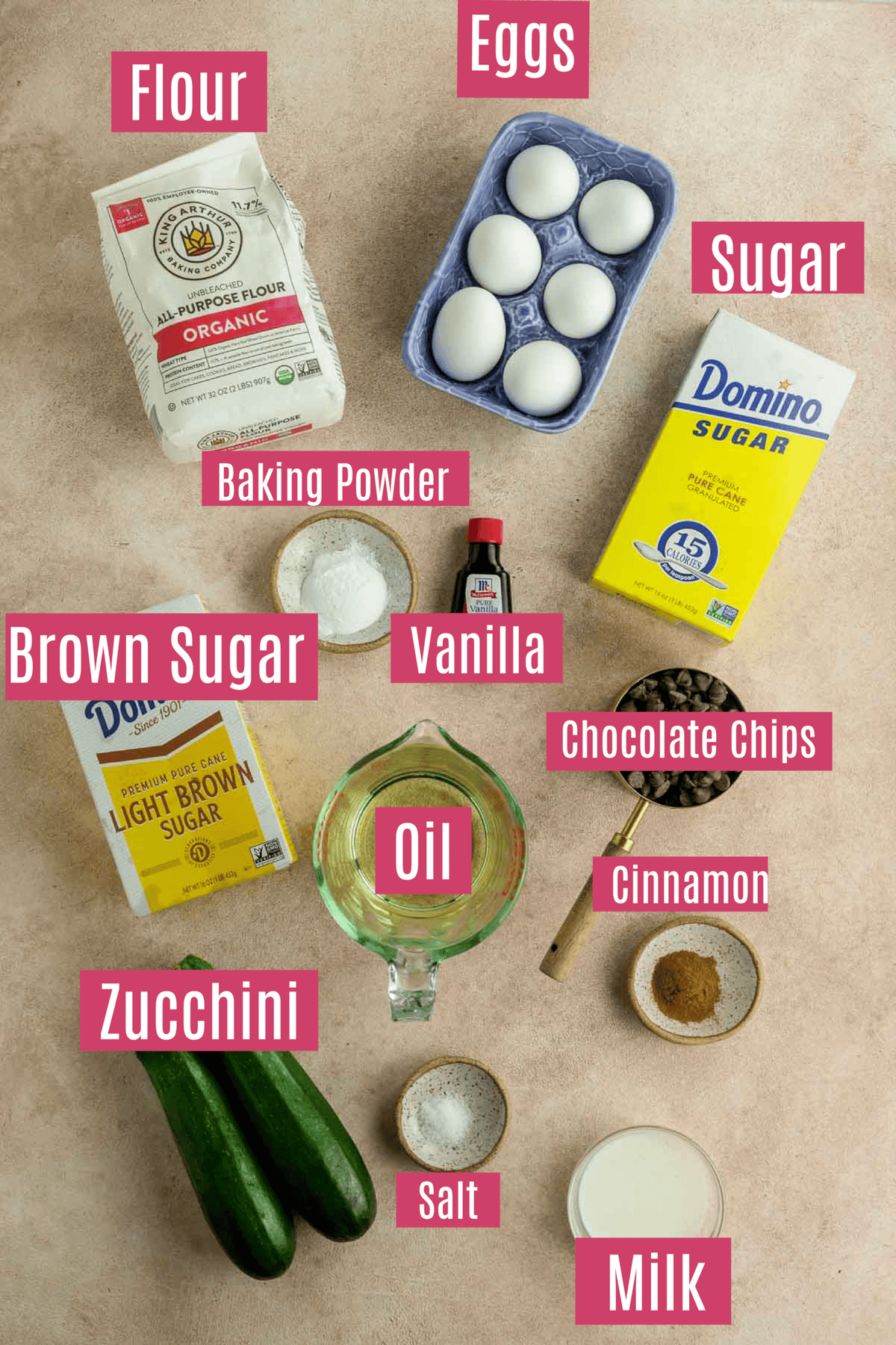 chocolate zucchini bread recipe ingredients