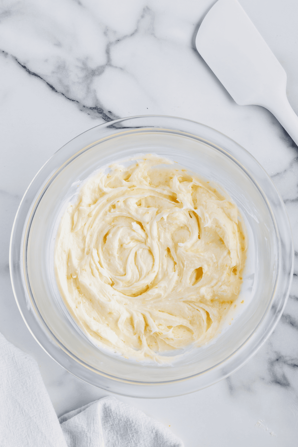 lemon buttercream frosting in a bowl