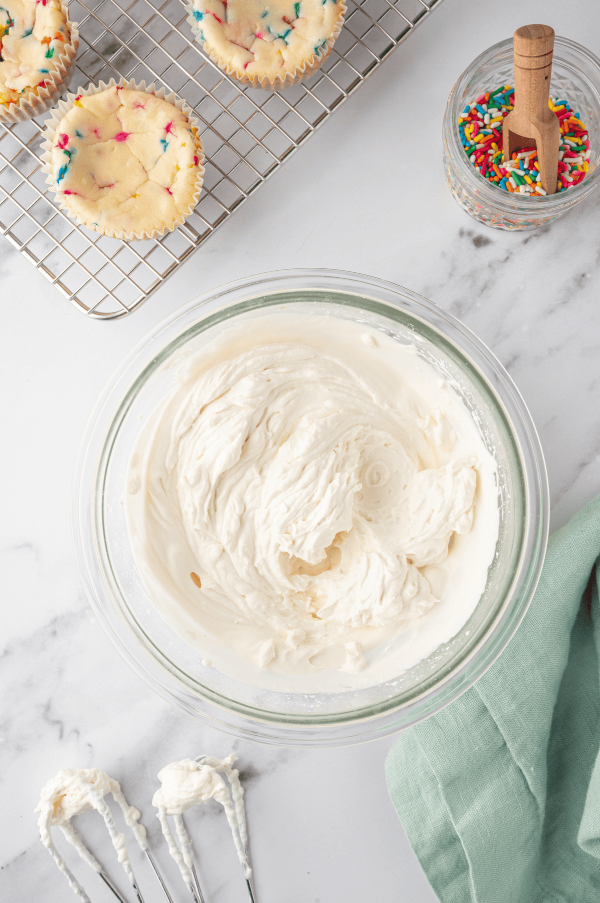 whipped cream in bowl