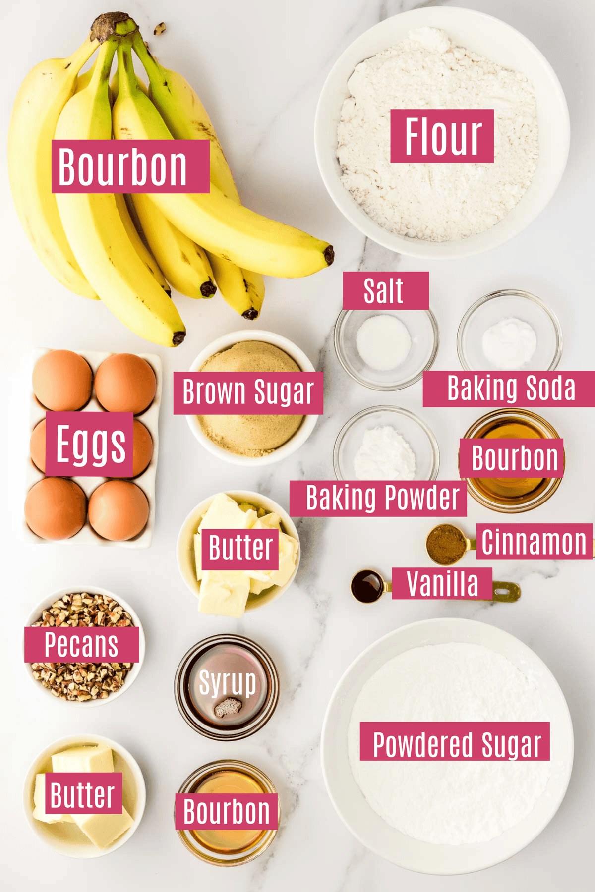 bourbon banana loaf ingredients