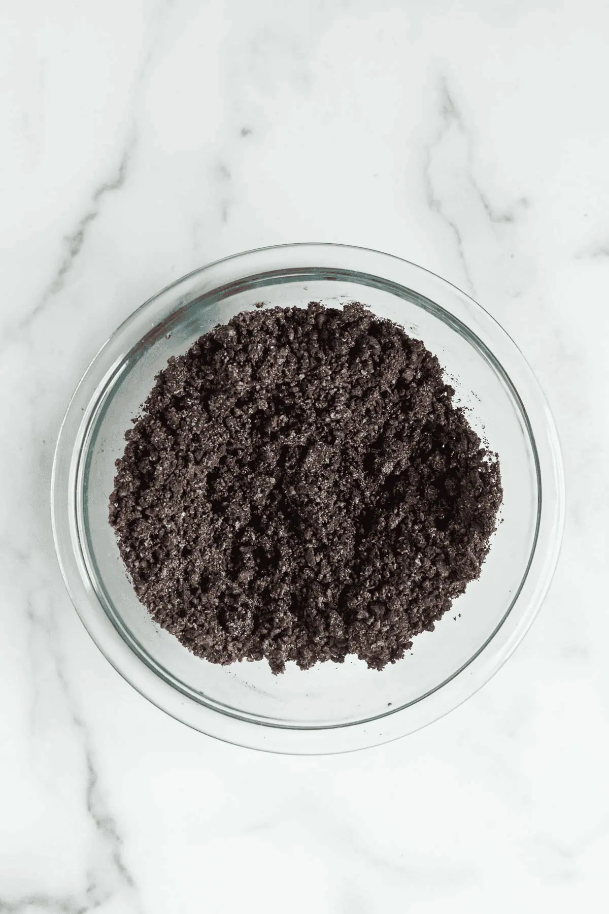 oreo crumb mixture in bowl