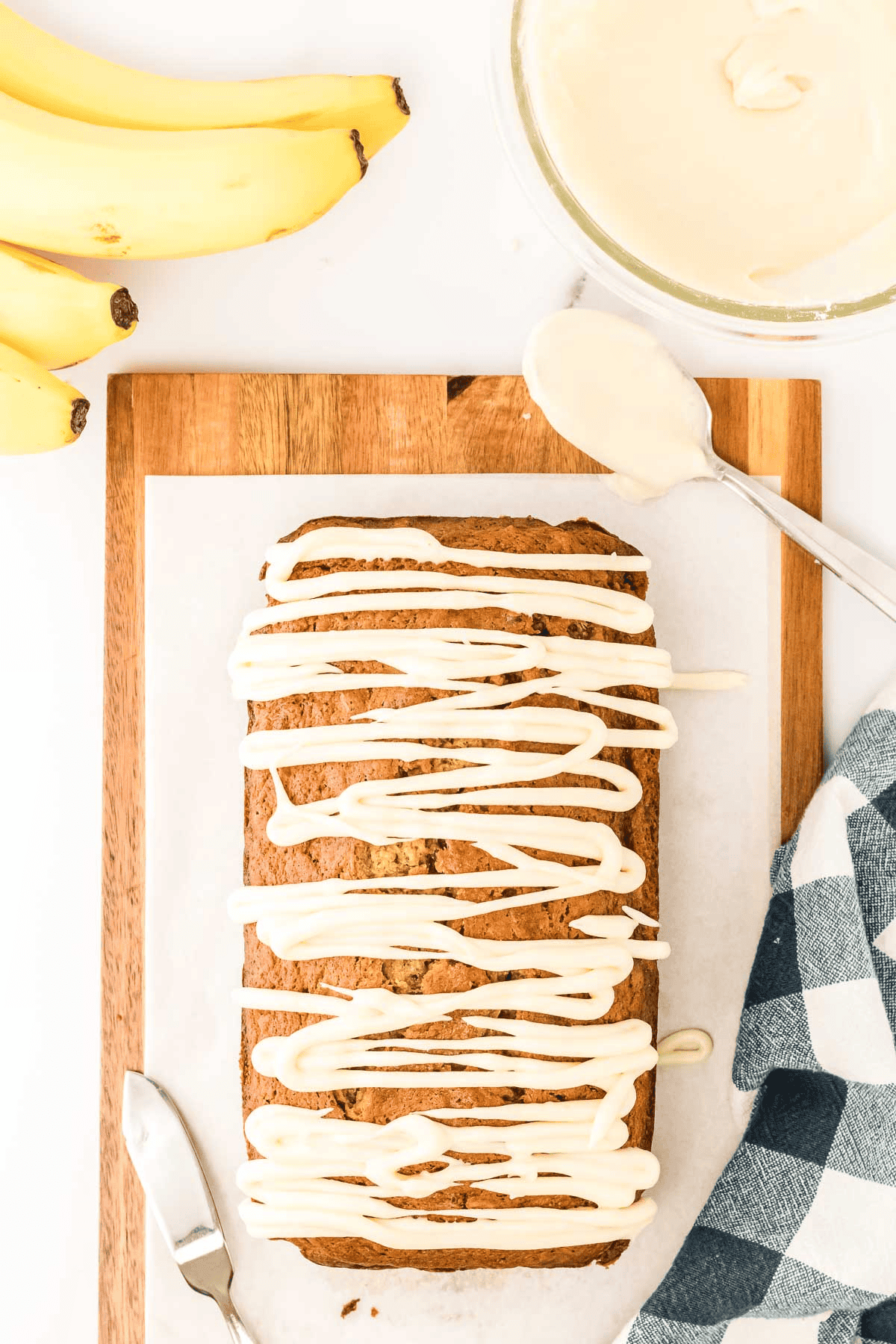 glaze drizzled on bread