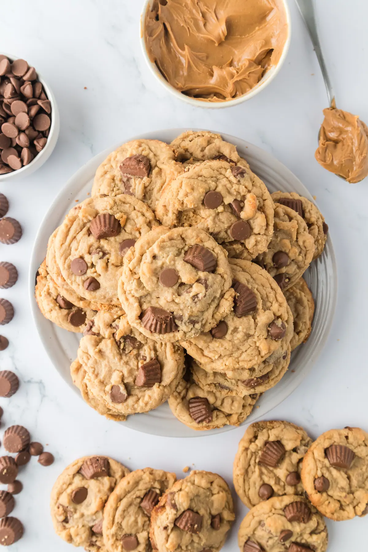 plate of reese's peanut butter cup cookies on a plate