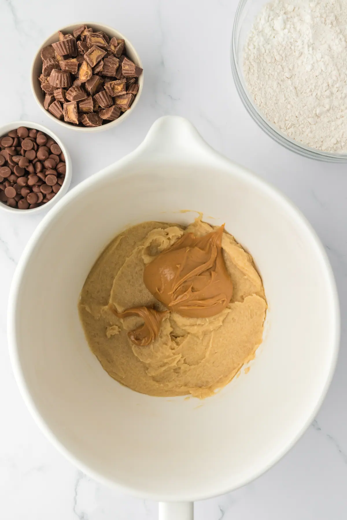 peanut butter added to cookie dough