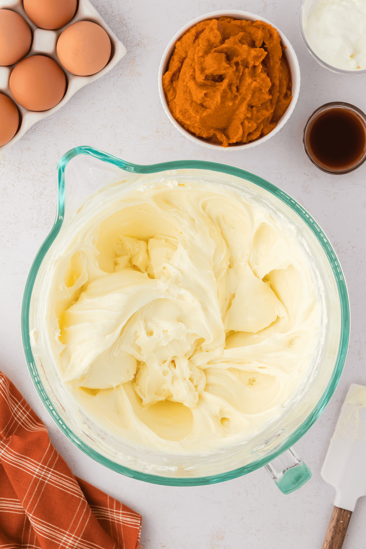 cheesecake filling in a large bowl