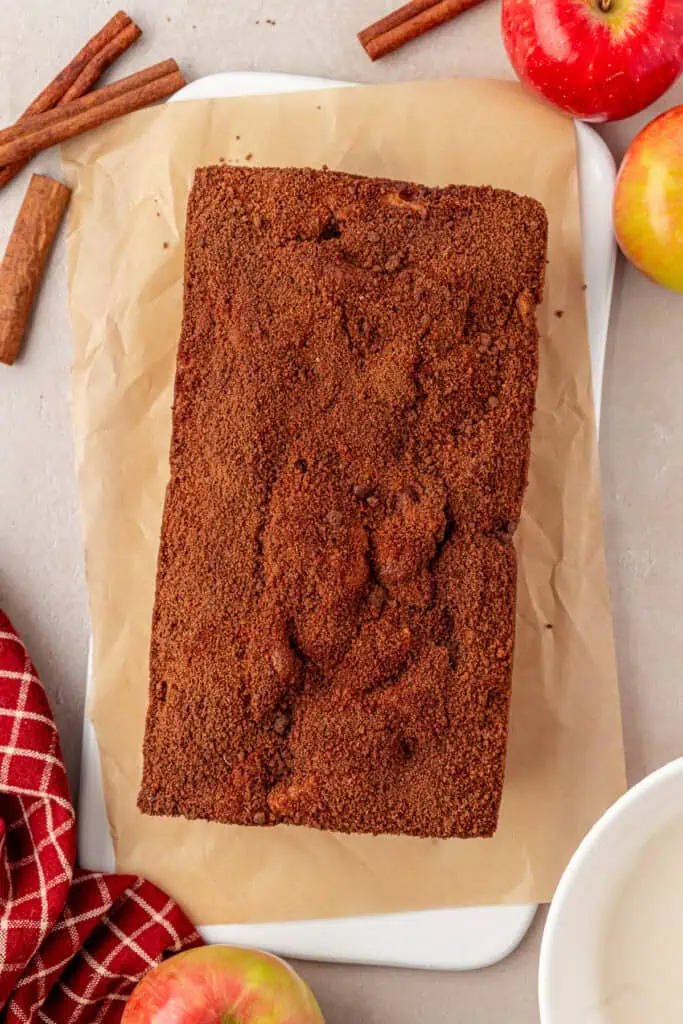 baked apple bread cooling