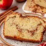 slice of apple cinnamon bread on a plate