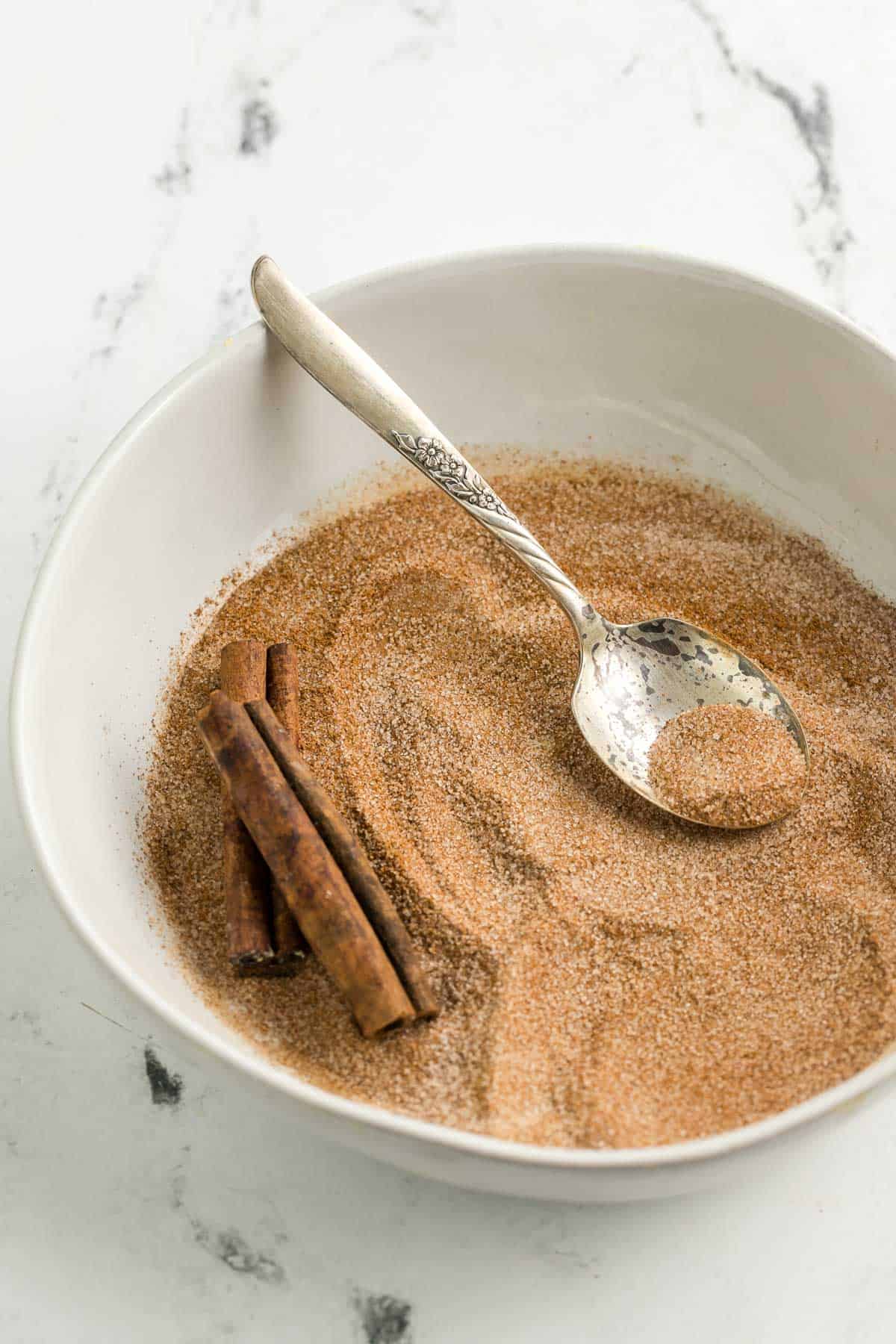 bowl of cinnamon sugar