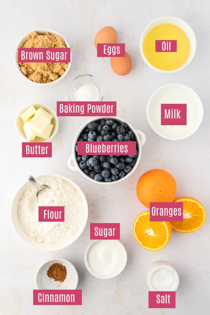blueberry crumble muffin ingredients