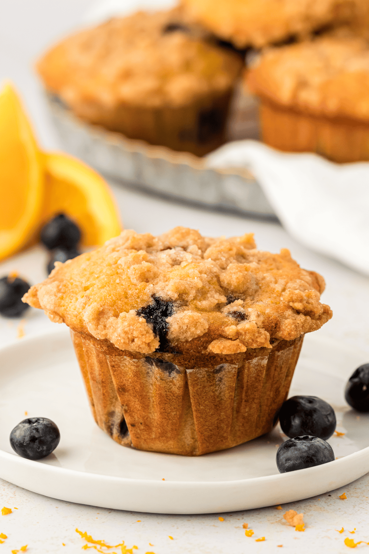 homemade blueberry muffin on a plate