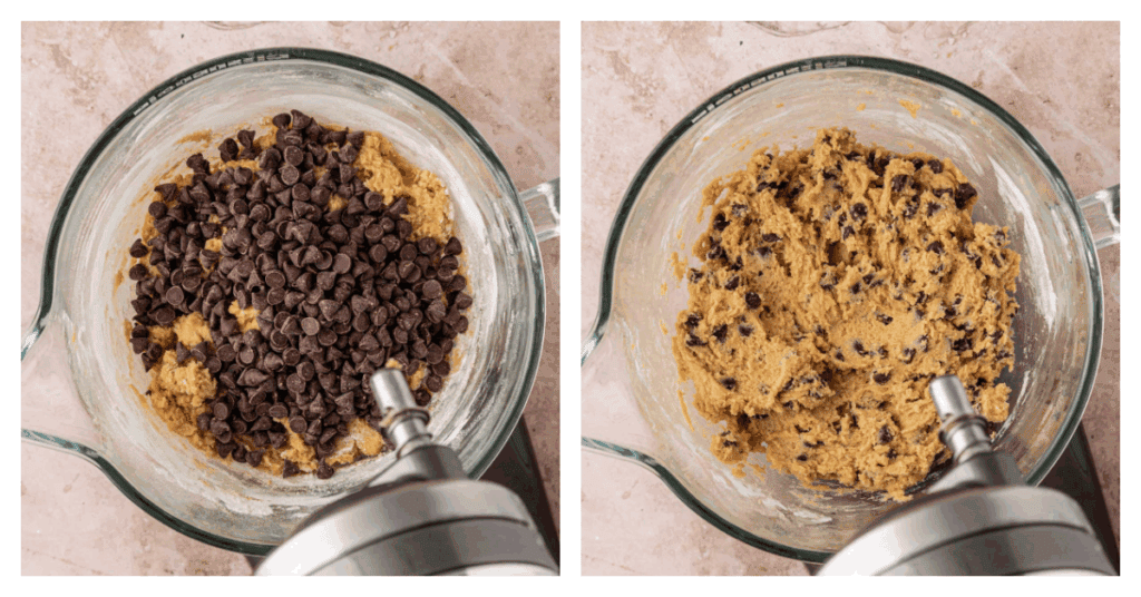 chocolate chips added to cookie dough